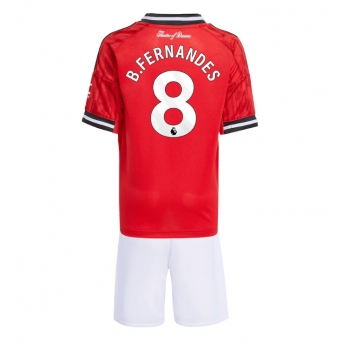 Billige Fotballdrakt Manchester United Bruno Fernandes #8 Replika Hjemmedraktsett Barn 2025-26 Kortermet (med bukser)